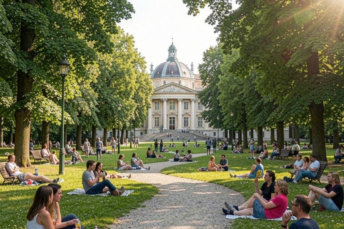 Attività nel Parco di Monza, persone che si rilassano e si divertono