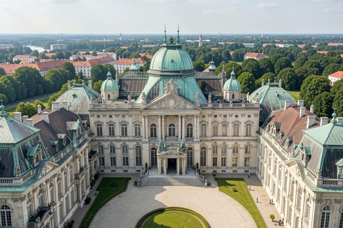 Vista panoramica della Villa Reale di Monza, includi dettagli architettonici